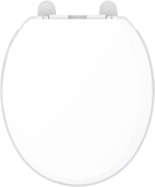 Gerber Round Front Toilet Seat with Cover, Soft Close, No Slam, Quick