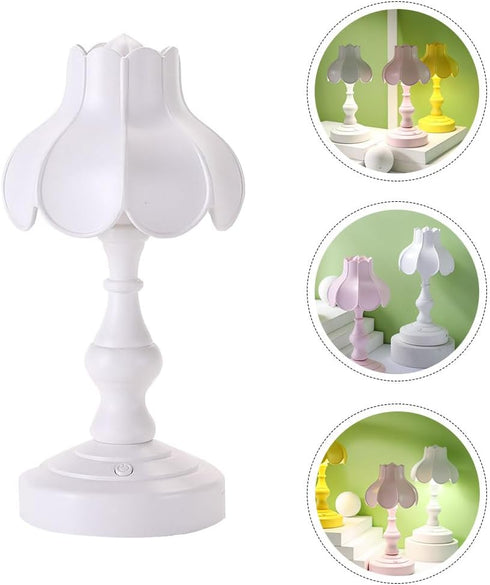 3 UKCOCO Lotus Table Lamp with USB Charging Port - Small Desk Lamp for Reading with Color Modes - Warm Light Nightstand