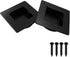 2 Pack Square Sliding Cabinet Finger Pulls, Stainless Steel Recessed Flush Pocket Handles, 2.3 Inch (59mm)
