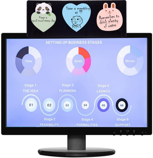 Yocoolfun (2 Pack Computer Monitor Memo Board,Computer Monitor Sticky Note Holder Message Board for Monitors Screen