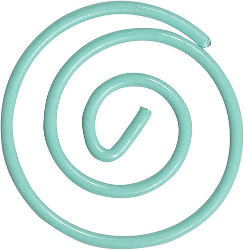 JAM PAPER Circular Paper Clips, Round Paperclips, Teal, 50/Pack