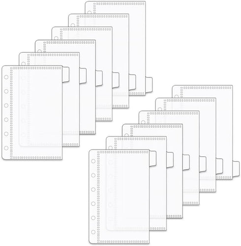 A7 Clear PP Cash Envelopes 2 Set 6 Tabs Binder Pockets Dividers