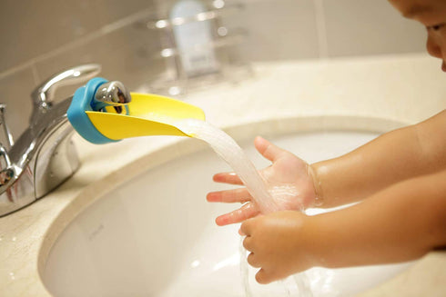 Aqueduck Faucet Extender. Connects to Sink Faucet to Make Washing Hands Fun and Teaches Your Baby or Child Good Habits