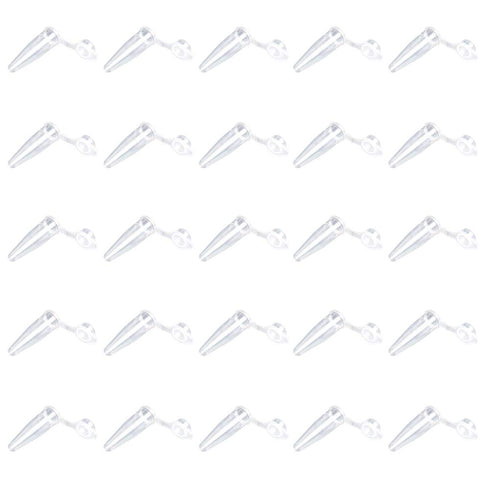 100 Pieces Microcentrifuge Tubes 0.5ml with Attached Lid, Transparent Mini Centrifuge Test Tubes