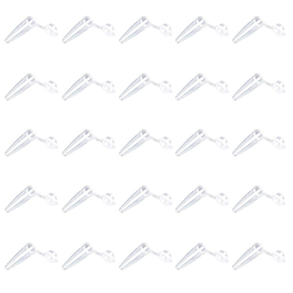 100 Pieces Microcentrifuge Tubes 0.5ml with Attached Lid, Transparent Mini Centrifuge Test Tubes