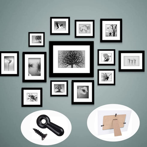 320PCS Picture Frame Turn Button Fasteners Set with Screws for Hanging Pictures, Drawing Crafts, Photos, Black