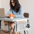 LUKETURE Desk Side Storage, Under Desk Steel Hanging Organizer, Laptop Holder with Pen Holder, No Drill Storage for