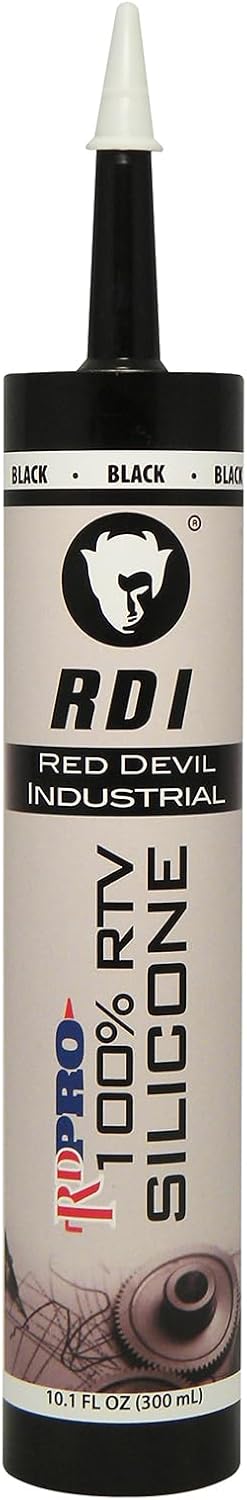 Red Devil 08166I RD PRO Industrial Grade RTV 100% Silicone Sealant, 10.1 oz. Tube, Black, 1-Pack