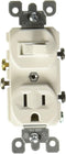 Leviton 5225 Duplex Style Combination Single Pole Switch/Receptacle, 15 Amp, Grounding, White