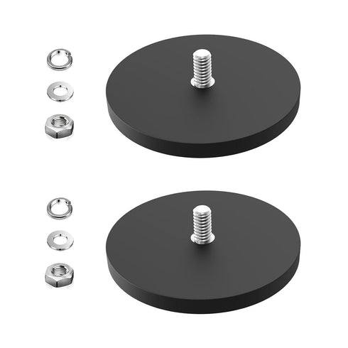 2Pack Mounting Magnets, 130LBS Rubber Coated Neodymium Magnets with M8 Threaded Studs,