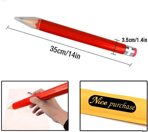 Big Pencils for Kids - Giant Wooden Jumbo Pencil, So Cool (Red)