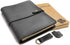 le vent Black Refillable Leather Journal - Genuine Leather Cover with 2 Lined and Blank Bound Notebooks A5 (8x5') -