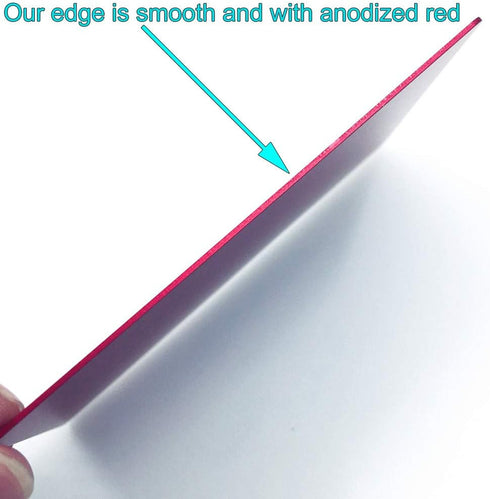 Metal Business Cards Anodized Aluminum Plaque Plate, 86X54X0.8mm (Red, Blank, 10PCS)