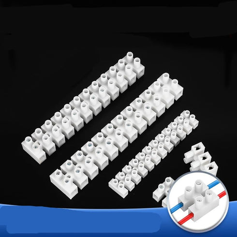 6pcs 450V 35A 12P Double Row Covered Barrier Screw Terminal Block Strip