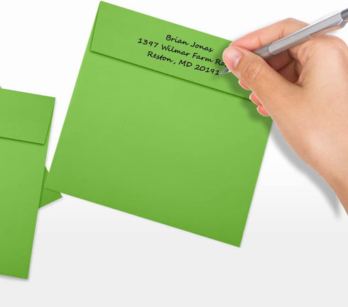 LUXPaper Square Invitation Envelopes | 80lb. Text | Limelight Green | 6" x 6" | 250 Qty