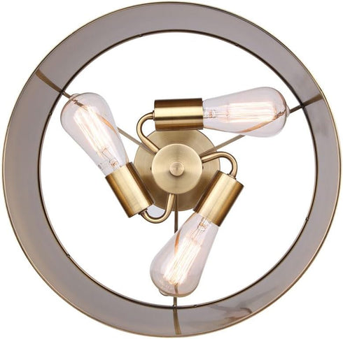 3-Light 15-Inch 60W Bulbs, Canarm Lola Semi-Flush Mount Ceiling Light, Gold Finish, Used Easy Installation