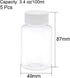 uxcell 3.4 oz/100ml PET Plastic Lab Chemical Reagent Bottle Wide Mouth Liquid/Solid Storage Container Clear Bottles w Tamper Evident Caps 5pcs by uxcell