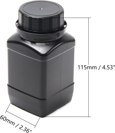 Othmro 2Pcs 8.5oz Plastic Bottles Lab Chemical Reagent Bottles 250ml Wide Mouth Liquid Solid Round Bottles Sample Storage Container Sealing Storage Bottles with Cap for Food Stores Black 1.57x4.52in by Othmro