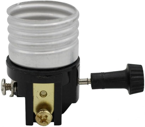 UCCKEYI 8Pcs 3-Way Dimmer E26/E27 Lamp Socket Replacement, UL Listed Turn Switch Knob Incandescent Lamp Holder, Medium