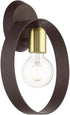 1 9 11 Livex Lighting Light ADA Wall Sconce Bronze Finish with Satin Brass Finish Accents, x