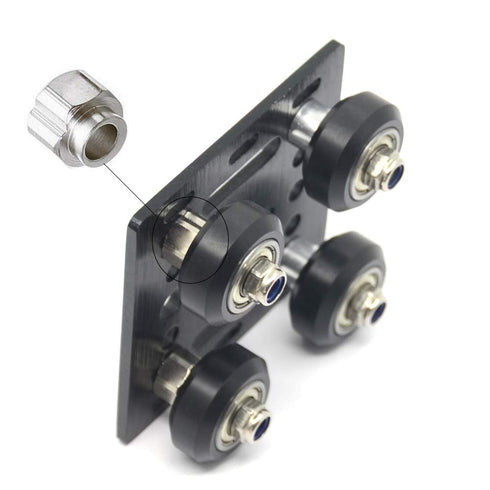 Zeberoxyz 10pcs POM Small Pulley V-Slot Wheels Kit - Double Bearing, for Aluminum Extrusion 3D Printer Parts