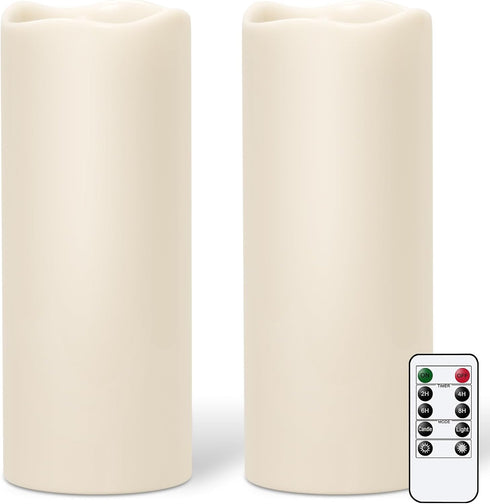 GenSwin Waterproof Large Flameless Candles with Remote for Lanterns, 2 Pack 4"