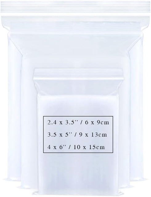 Small Plastic Bags for Jewelry, 300pcs Resealable Zip Bags Clear Zipper Baggies for Beads, Board Games, Pill Storage