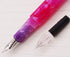 Fountain Pen Fine Nib & Glass Dip Pen Gradient Violet Celluloid, Mini Pocket Travel Writing Gift Pen for Business