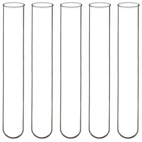 200 Pack Borosilicate Glass Round Bottom Test Tubes, 12 mm OD x 75 mm Length