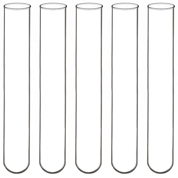 200 Pack Borosilicate Glass Round Bottom Test Tubes, 12 mm OD x 75 mm Length