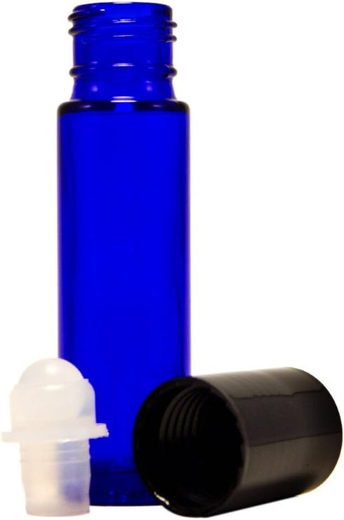 GreenHealth Aromatherapy Glass Roll on Bottles, 10ml (Pack of 6), Cobalt Blue Glass