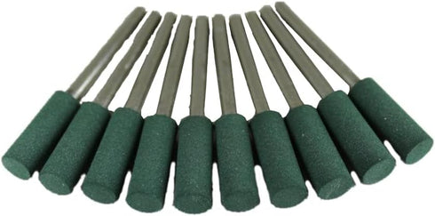 TMAX 10 pc 6 mm Cylinder Rubber Rotary Tool Polishing Burr with 3 mm Shank for Dremel Tools
