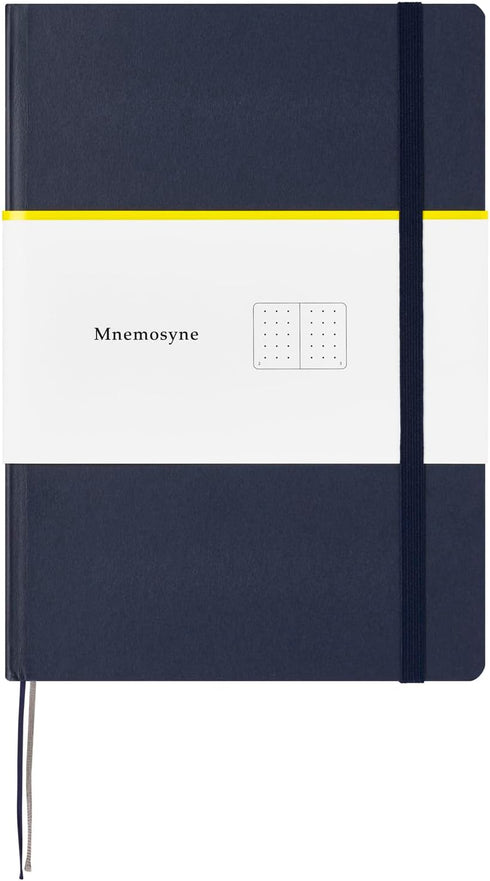 Maruman MNEMOSYNE Journal Notebook, 8.5 x 6.02 Inches (A5), Hard Cover with Elastic Band, 120 Sheets/240 Pages, Navy