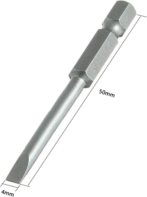YXQ 4mm Slotted Screwdriver Bits 1/4 Hex Shank Flat Head for Power Tools 2 inch Length(10Pcs) by YXQ