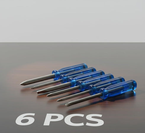 Gadgetime USA Set, Pack 6, 3 mm 2 mm 1.6 mm, Mini Screwdriver of Cross and Flat Tip Sizes Repair Tools with Anti-Slip