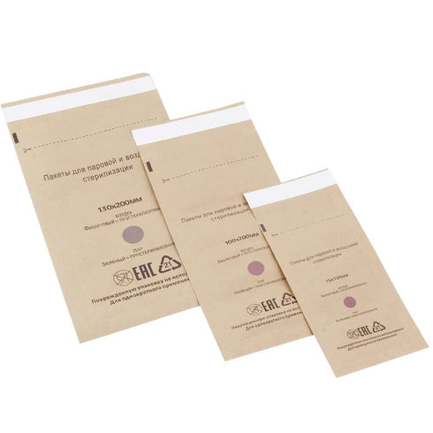 100 Self-Sealing Cleaning Pouches, Dry Heat Autoclave Kraft Paper Bags for Dentist Tools and Nail Art Supplies