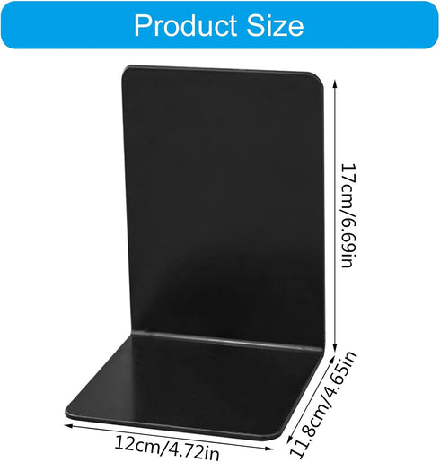 BIBABLYKE L-Shaped Bookends Book Holders Shelf Book End Book Stoppers Book Rack Desk Organisers for Books Magazines