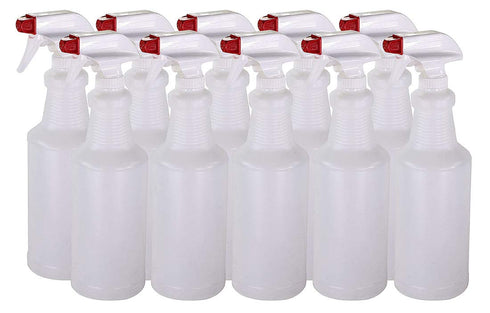 Pinnacle Mercantile Plastic Spray Bottles - Leak Proof Technology, Empty 32 oz, Pack of 10, Made in USA