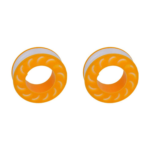 Othmro 2Pcs PTFE Industrial Sealant Tape, 0.63inch Width, 630inch Length, White Orange