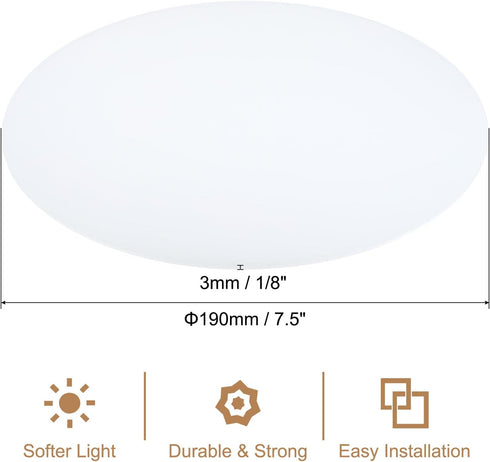 7.5" PATIKIL Lampshade Diffuser, Diameter Round Diffuser for Drum Lampshades Pendants Light, DIY Light Shield, Frosted