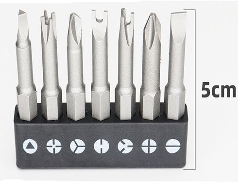 Zohino 7 1/4" Set 3-Points Pcs Hex Shank Magnetic Special Shaped Screwdriver Insert Bits U-Shape Y-Type Triangle Inner