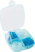 JAM PAPER Small Plastic Office Clip Box - Blue - 16 Assorted Clips/Pack