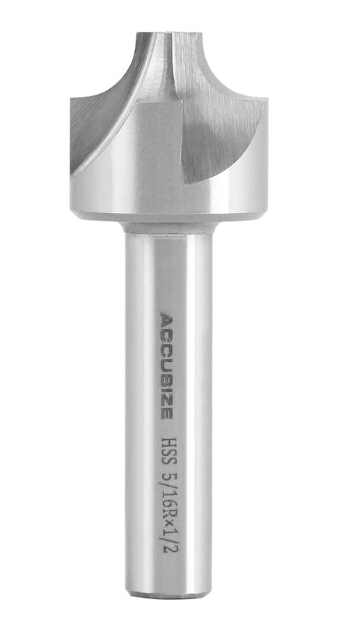 Accusize Industrial Tools Hss Corner Rounding End Mill, 5/16'' Radius, 1/2'' Shank Diameter, 3-1/4'' Oal, 1011-0512,