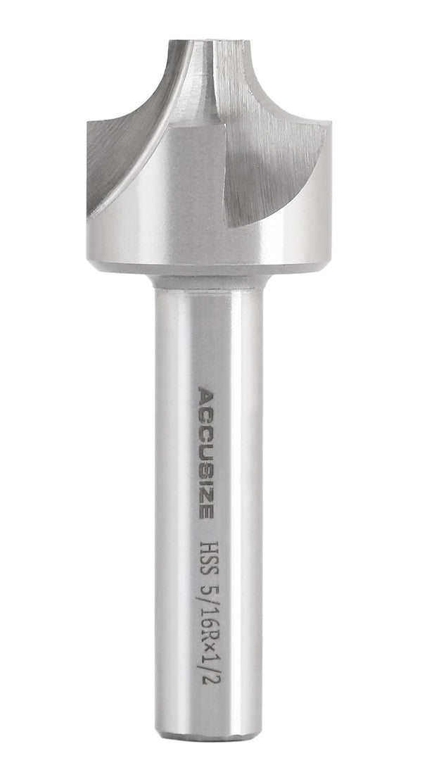 Accusize Industrial Tools Hss Corner Rounding End Mill, 5/16'' Radius, 1/2'' Shank Diameter, 3-1/4'' Oal, 1011-0512,