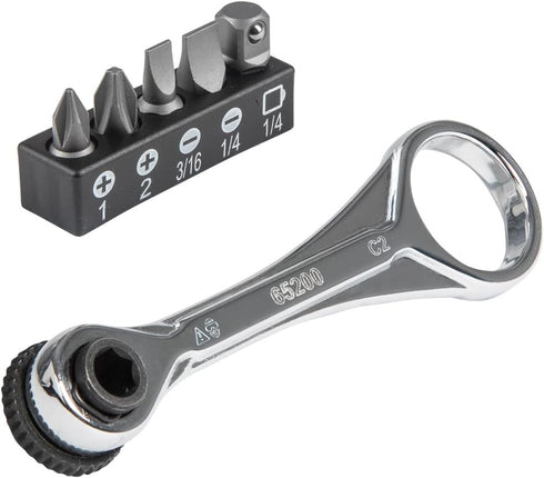 Klein Tools 65200 Ratchet Set, 5-Piece Mini Ratchet Set with Phillips, Slotted, and Adapter for Tight Spaces