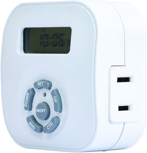 Westek Weekly Digital Round Timer, Single Outlet, White - TE1604WHB