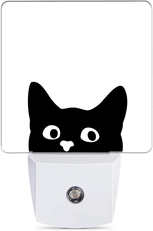 Black Cat Cute Dusk to Dawn Night Light, Auto Sensor Lamp Home
