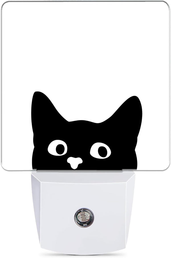 Black Cat Cute Dusk to Dawn Night Light, Auto Sensor Lamp Home