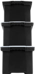 Storex Plastic File Tote Storage Box, Black/Silver, Letter/Legal Size, Snap-On Lid