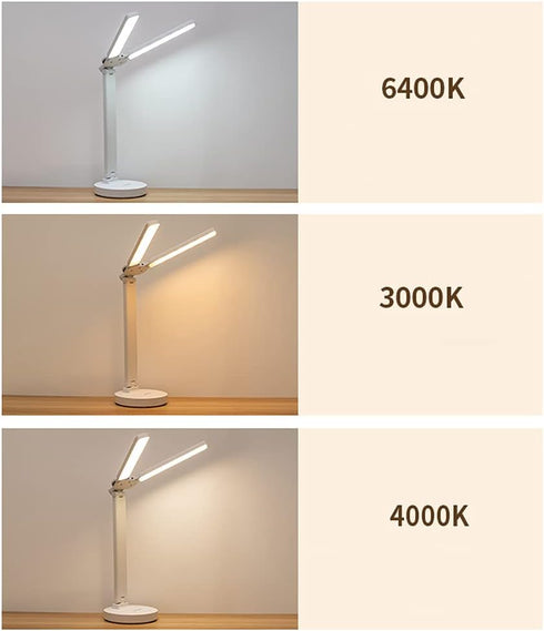 SCZWP8 Dimmable Folding Table Lamp Rechargeable LED Lamp Touch Console Lamp, Three-Color Eye Protection Table Lamp